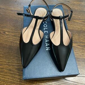 Cole Haan Women's Black T-Strap Sandals